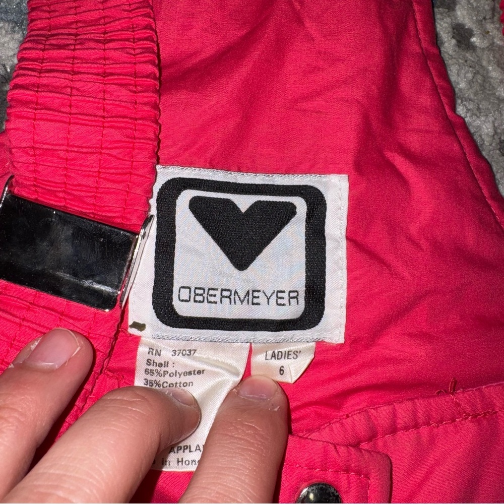 Hot Pink vintage Obermeyer Ski Overalls Pants - Picture 4 of 7